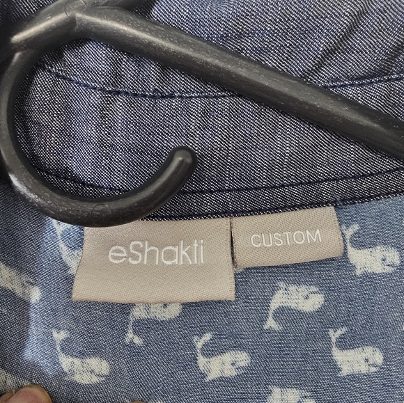 eShakti Blue and White Midi Dress - Picture 2 of 8